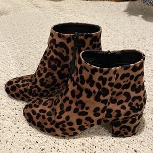 Leopard print booties